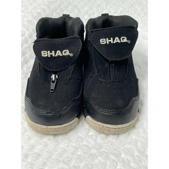 SHAQ Black Zip Up High Top Basketball Shoes 8 Tots - Picture 2 of 5